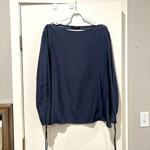 Lafayette 148 New York Gray Blue Silk Blouse
